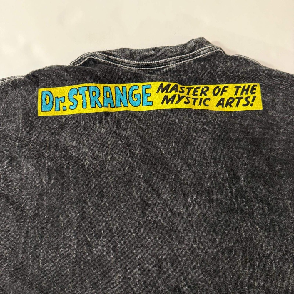 Marvel Dr Strange Comic Graphic Acid Wash Crop Top T-Shirt XL Gray Nightmare - Picture 6 of 13